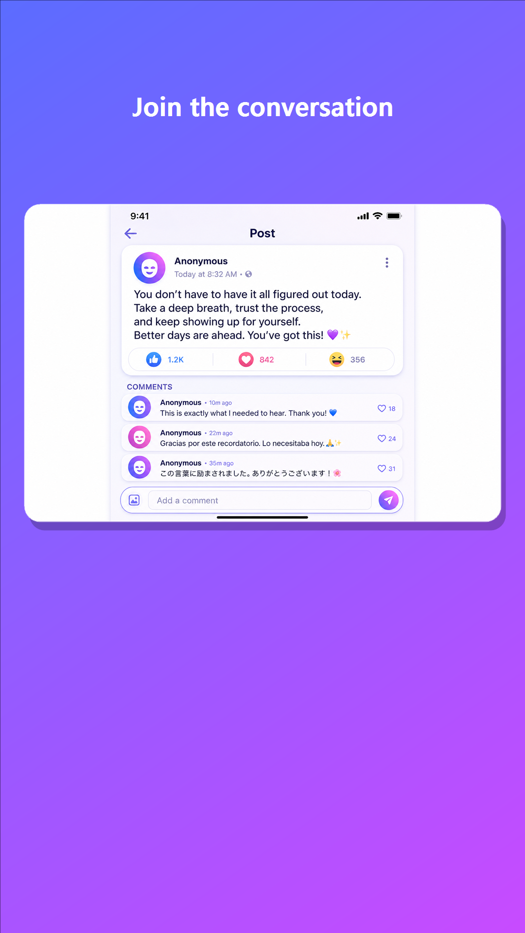 Kurr comments screen showing a discussion thread